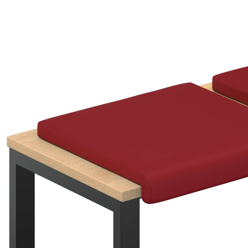 Coussin de banc 4 pc simili cuir bordeaux profondeur 35 cm