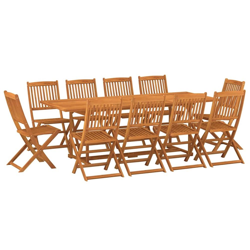Ensemble à manger de jardin 11 pcs 220x90x75 cm bois d'acacia