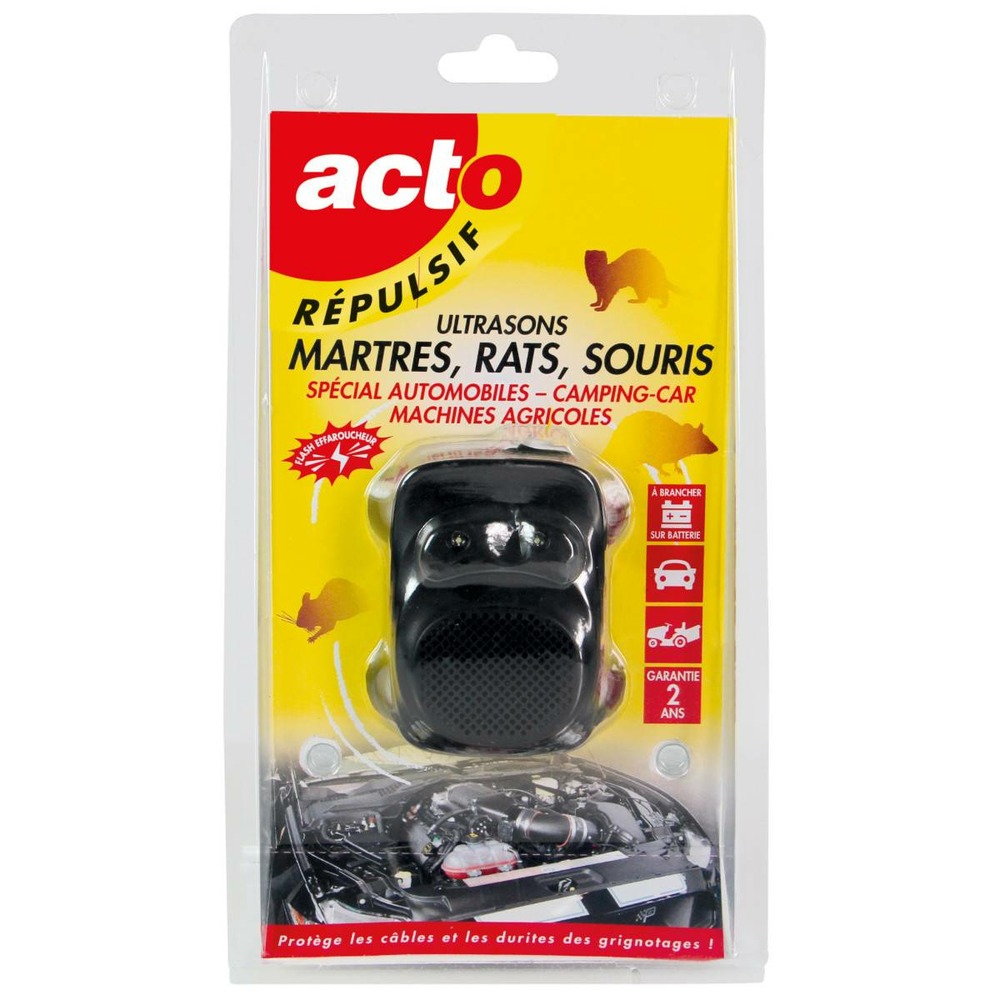 Répulsif ultrason moteur 12v-24v anti martre, rat & souris