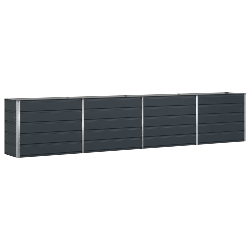 Jardinière d'extérieur anthracite 385 x 50 x 75 cm acier galvanisé