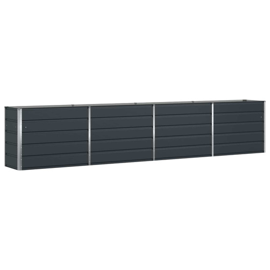 Jardinière d'extérieur anthracite 385 x 50 x 75 cm acier galvanisé
