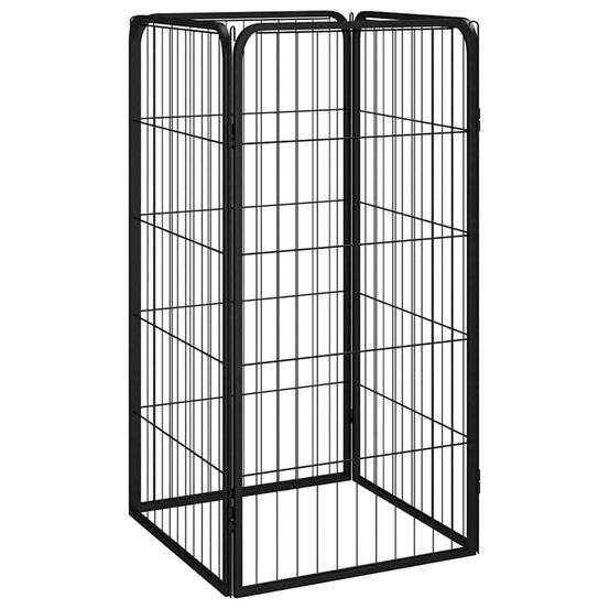 Parc chien acier modulable enclos chiot sécurisé noir 100cm