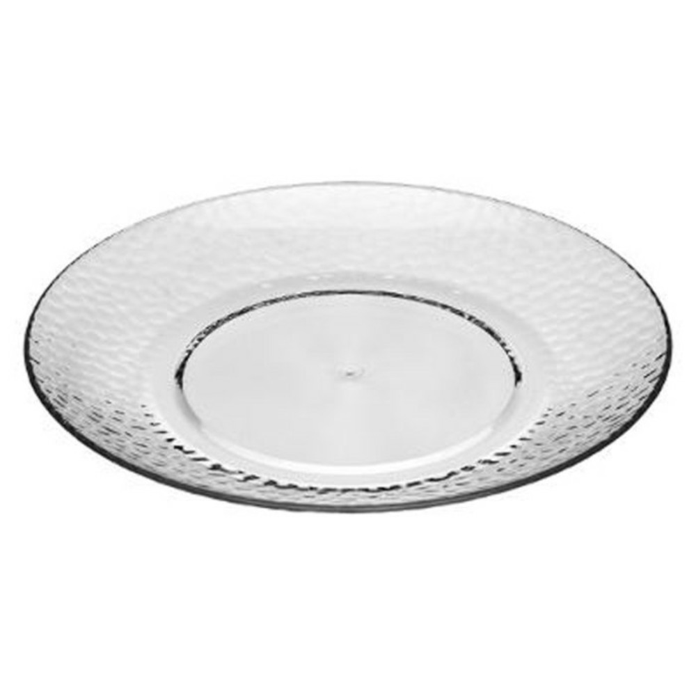Lot de 6 assiettes à dessert réutilisable martelé 20cm transparent