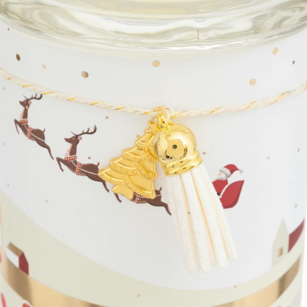 Bougie parfumée imprimée 265g pot verre assorti