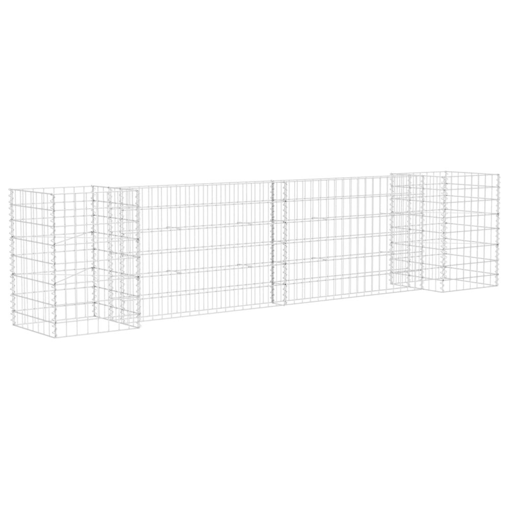 Jardinière d'extérieur à gabion en h fil d'acier 260x40x60 cm