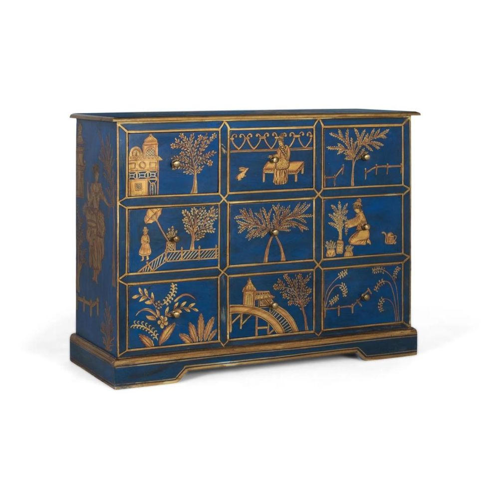 Commode bois bleu - elvira décoration d'autrefois