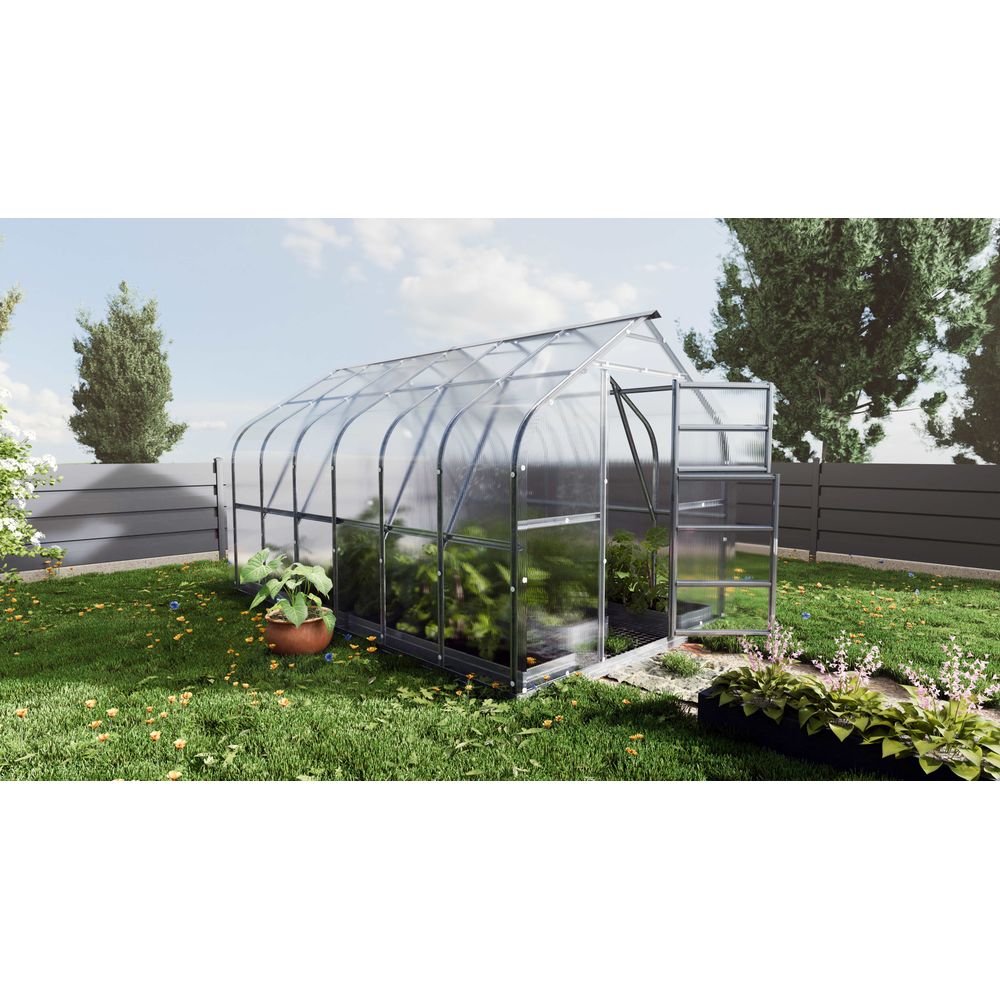 Serre en polycarbonate standart 10m² (2,5x4m), 4mm, lucarnes automatiques incluses