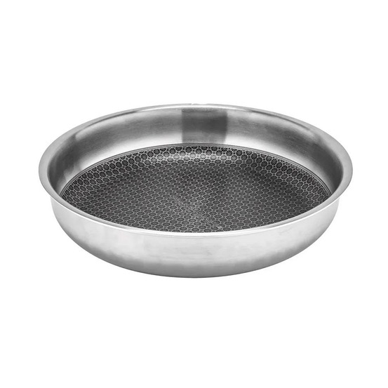 Poêle acier inoxydable nid d'abeille 24 cm