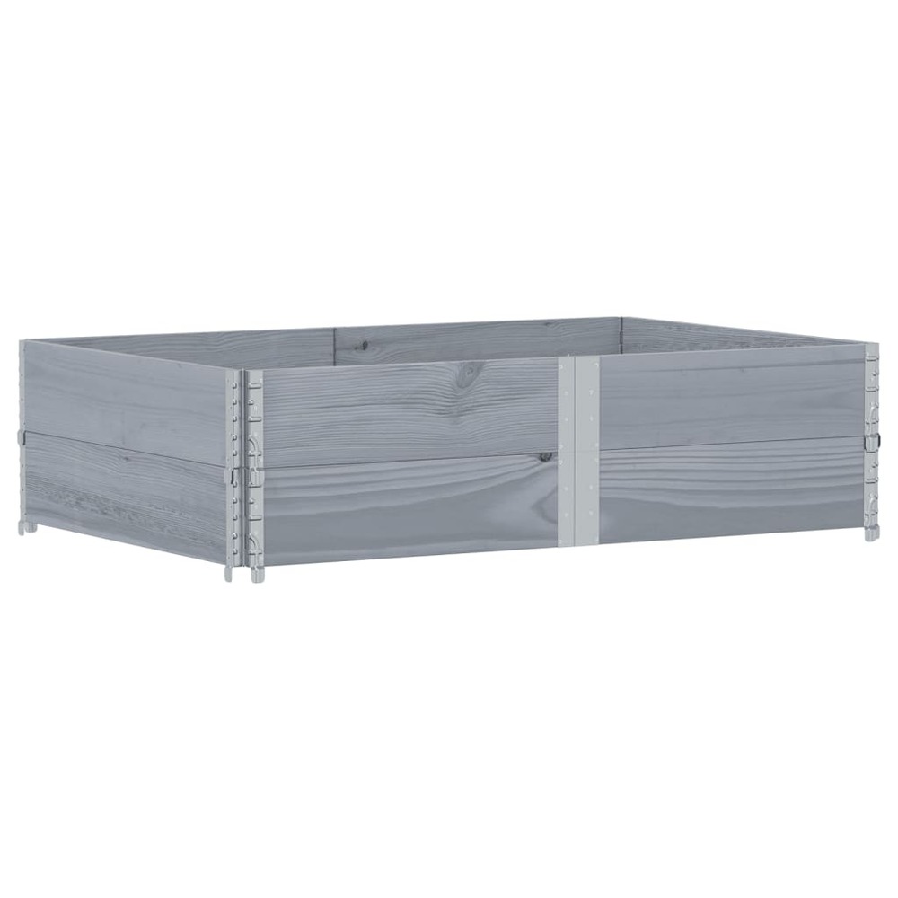 Jardinière bac lit surélevé plantes fleurs terrasse jardin 150 x 100 cm bois de pin massif gris