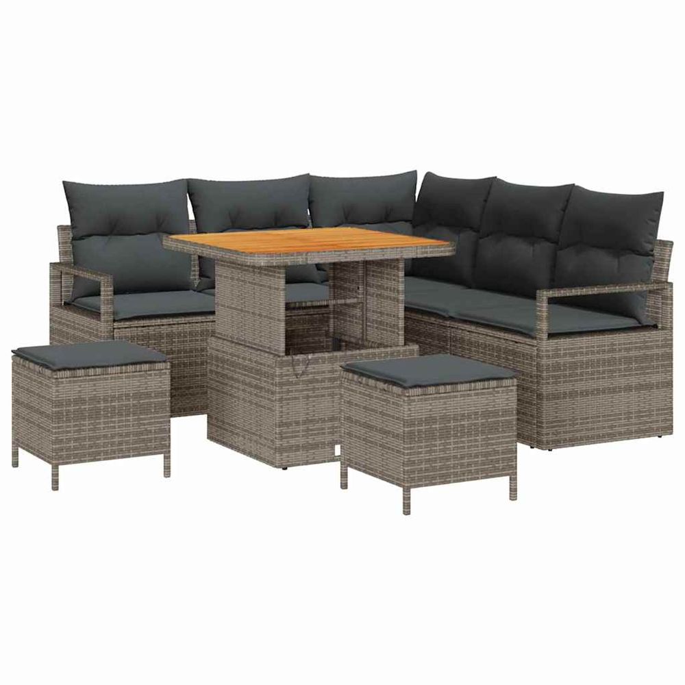 Ensemble de canapé de jardin 8 pc 7-nombre de places gris