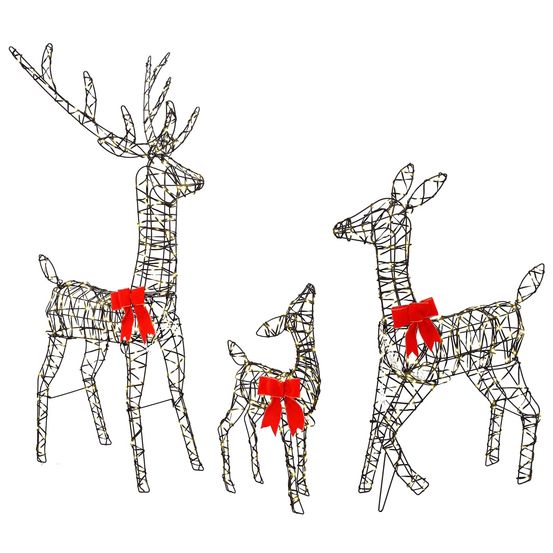 Famille de rennes de noël à led 700 led blanc chaud