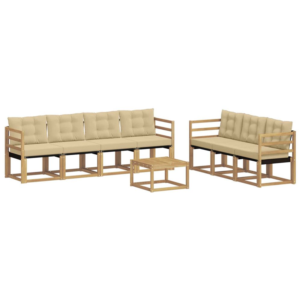 Ensemble de canapés d'extérieur 8 pc blanc et beige