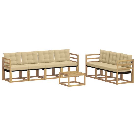 Ensemble de canapés d'extérieur 8 pc blanc et beige