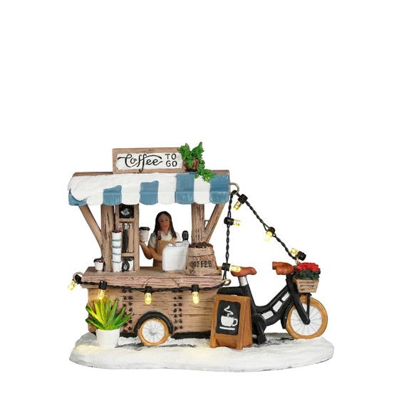 Luville village de noël miniature café à emporter -l13,5 x l8 x h11 cm