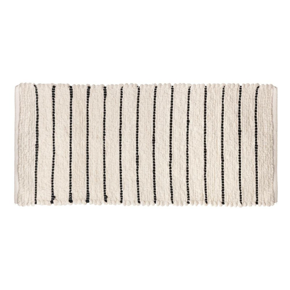 5five - tapis rayé microfibre 50x120cm blanc