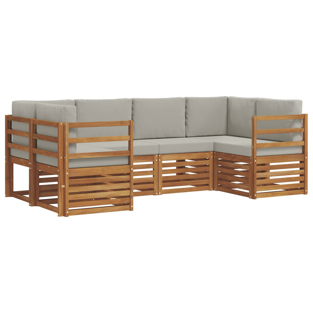 Ensembles de canapés avec coussin 6 pcs gris naturel et clair