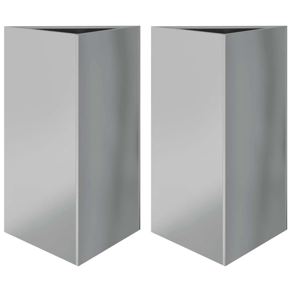 Jardinière d'extérieurs 2 pcs triangulaire 50x43x75 cm acier galvanisé