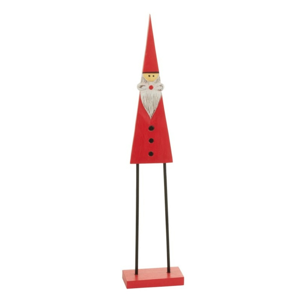 Père noël sur pied en bois rouge 21x9x92 cm
