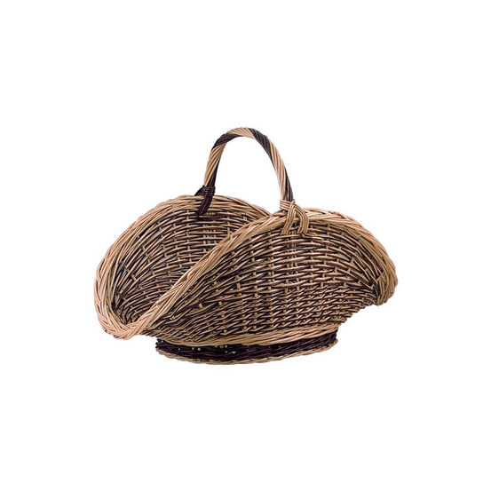 Panier à bûches en osier buff et brut