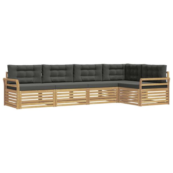 Ensemble de canapés d'extérieur 5 pc blanc et anthracite