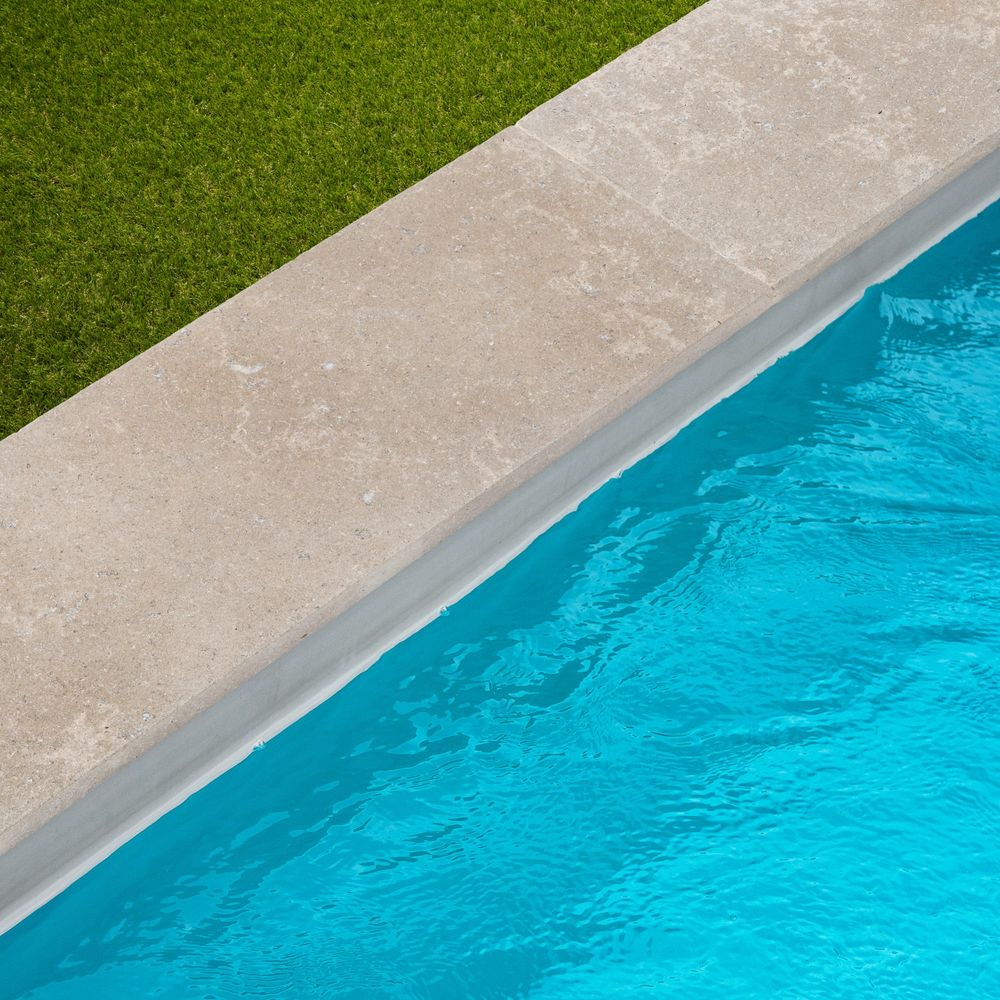 Margelle de piscine pierre d'egypte beige 100x35x3 cm bord droit (à l'unité) - ro'ma nature