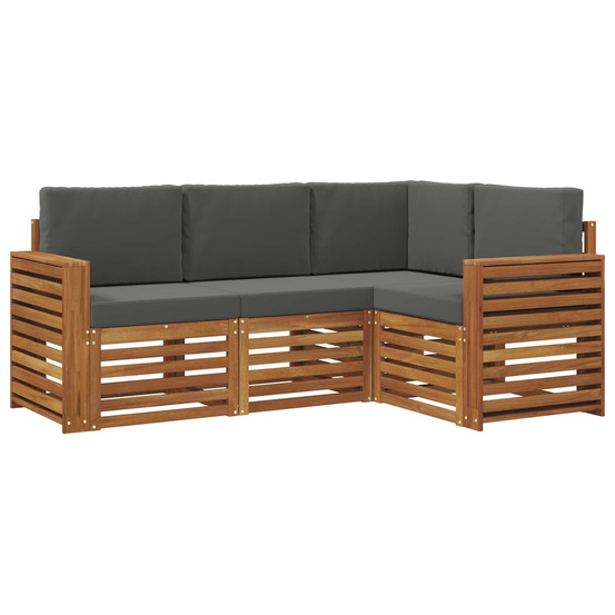 Ensembles de canapés avec coussin 4 pcs naturel et anthracite