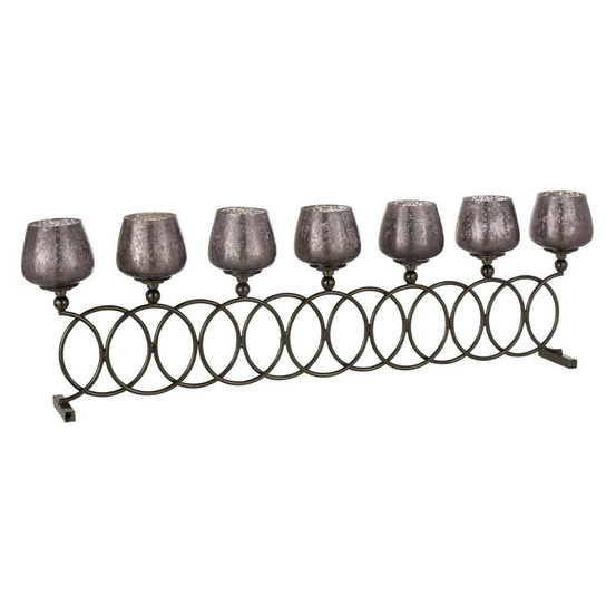 Lot de 8 photophores avec anneaux