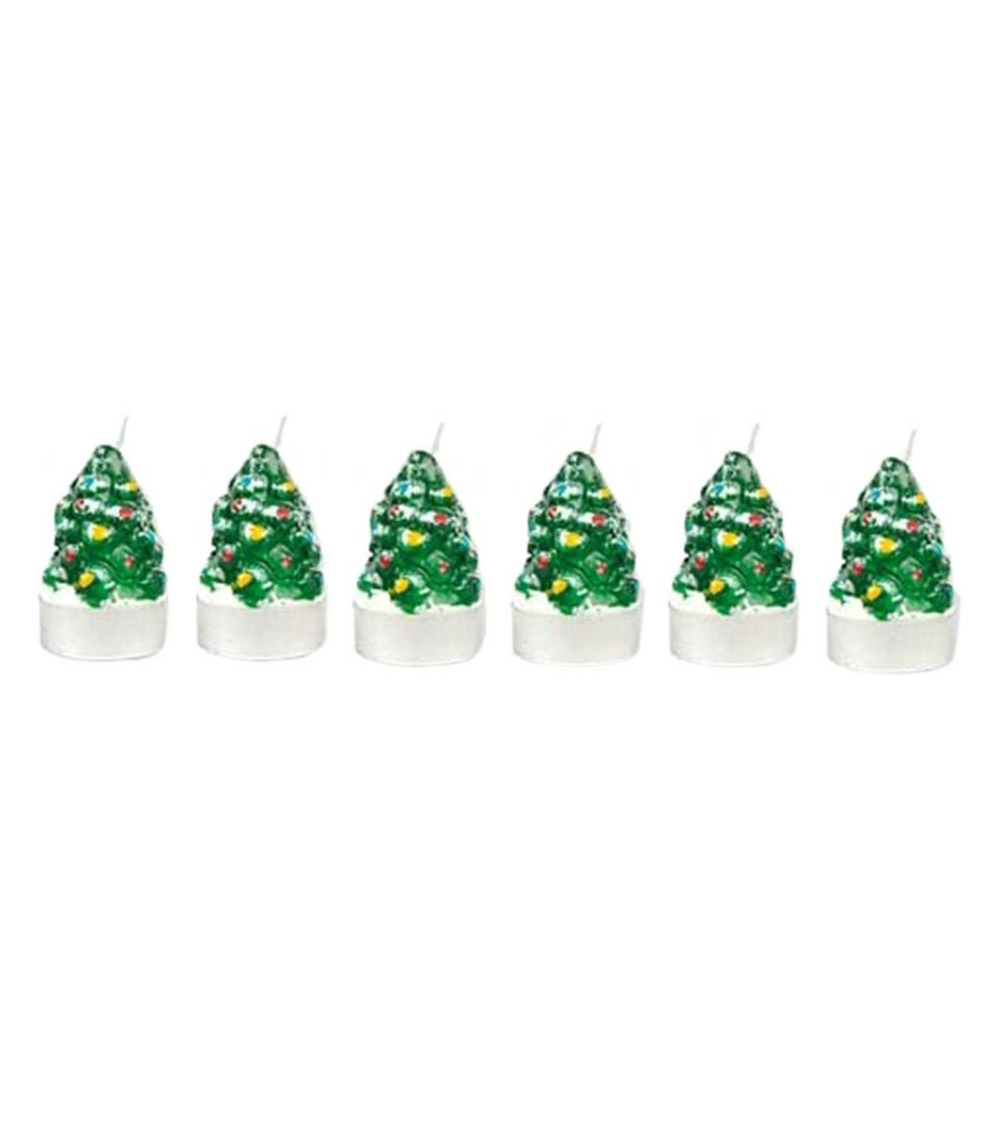 Lot de 5 bougies décorées noël h 5.6 cm