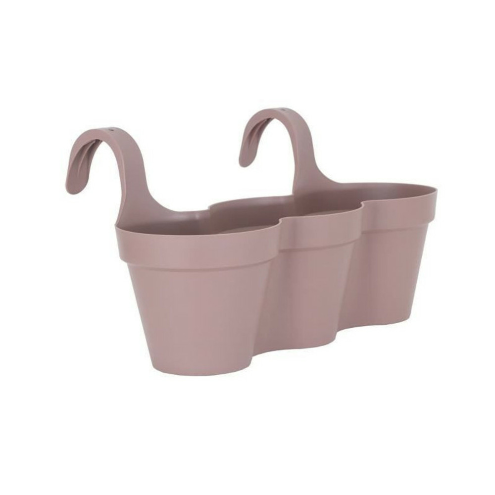 Pot de fleurs gris taupe pour balcon 30,5 x 54 x hauteur 28 cm - 11 l