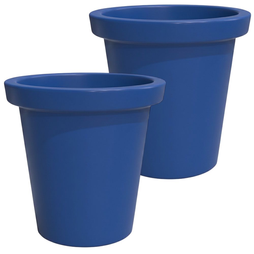 Pot de fleurs rond xxl delight 420l- lot de 2 - plast'up rotomoulage