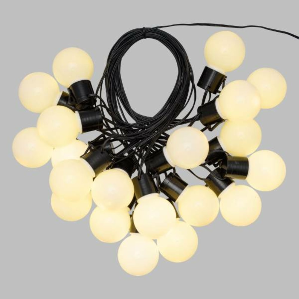 Guirlande lumineuse guinguette blanc chaud 10m 20 globes led pas cher lotti