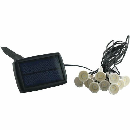 Guirlande solaire à planter 10 led blanches - galix - 5m - 0,5w - 100 lumens - 8h d'éclairage