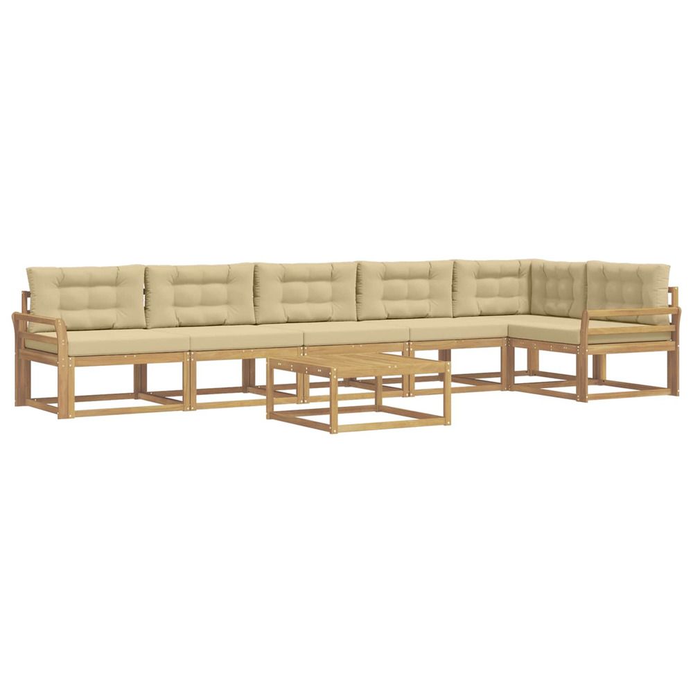 Ensemble de canapés d'extérieur 7 pc blanc et beige polyester
