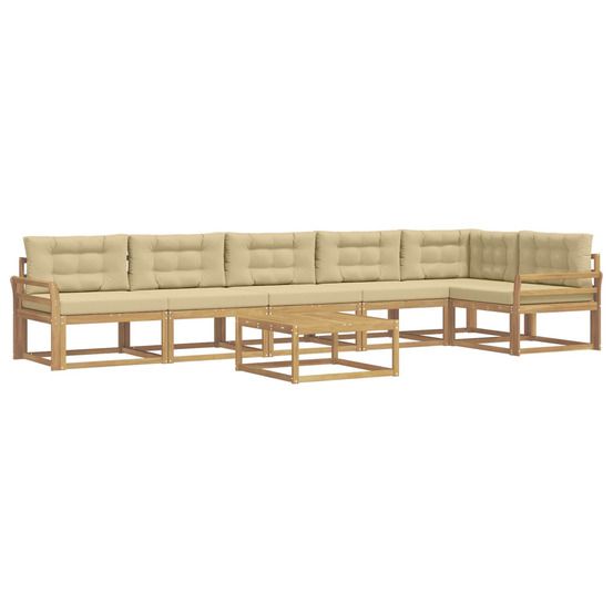 Ensemble de canapés d'extérieur 7 pc blanc et beige polyester