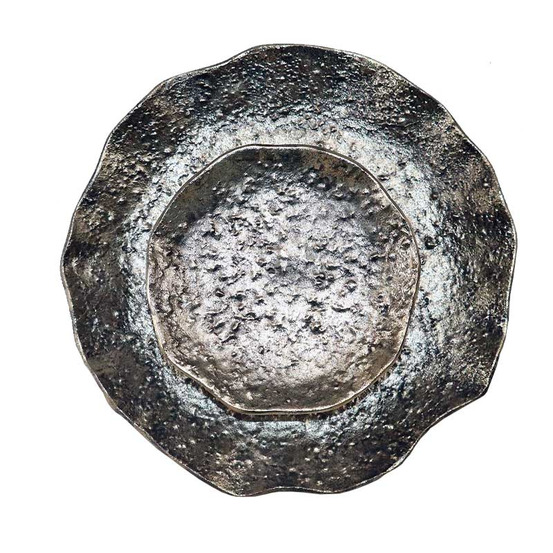 Applique murale ronde martelée dorée 36x10cm