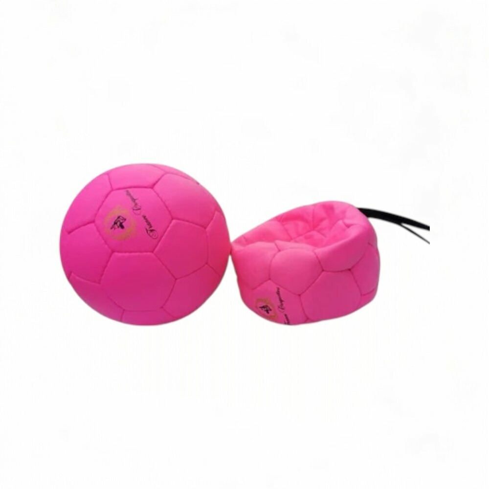 Ballon gonflable en cuir veritable avec poignee 12cm pour chien, francecroquettes
