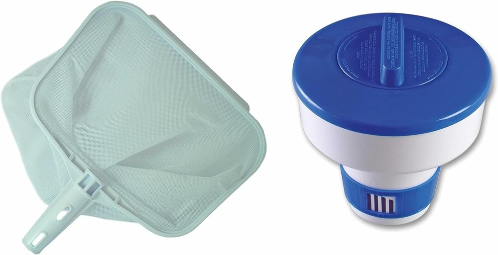 Kit keeper . Collecteur de feuilles de piscine + distributeur de chlore.
