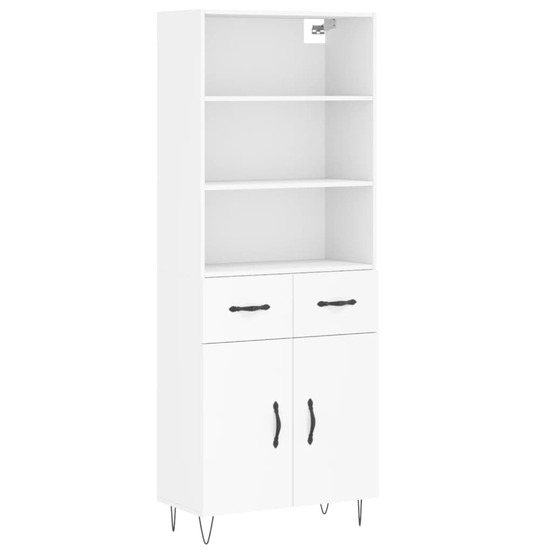 Buffet bahut commode armoire meuble de rangement organisateur cuisine salle de séjour salon haut 69,5 x 34 x 180 cm bois d'in