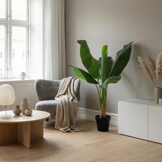 Bananier musa plante artificielle - h150 cm - ø21 cm