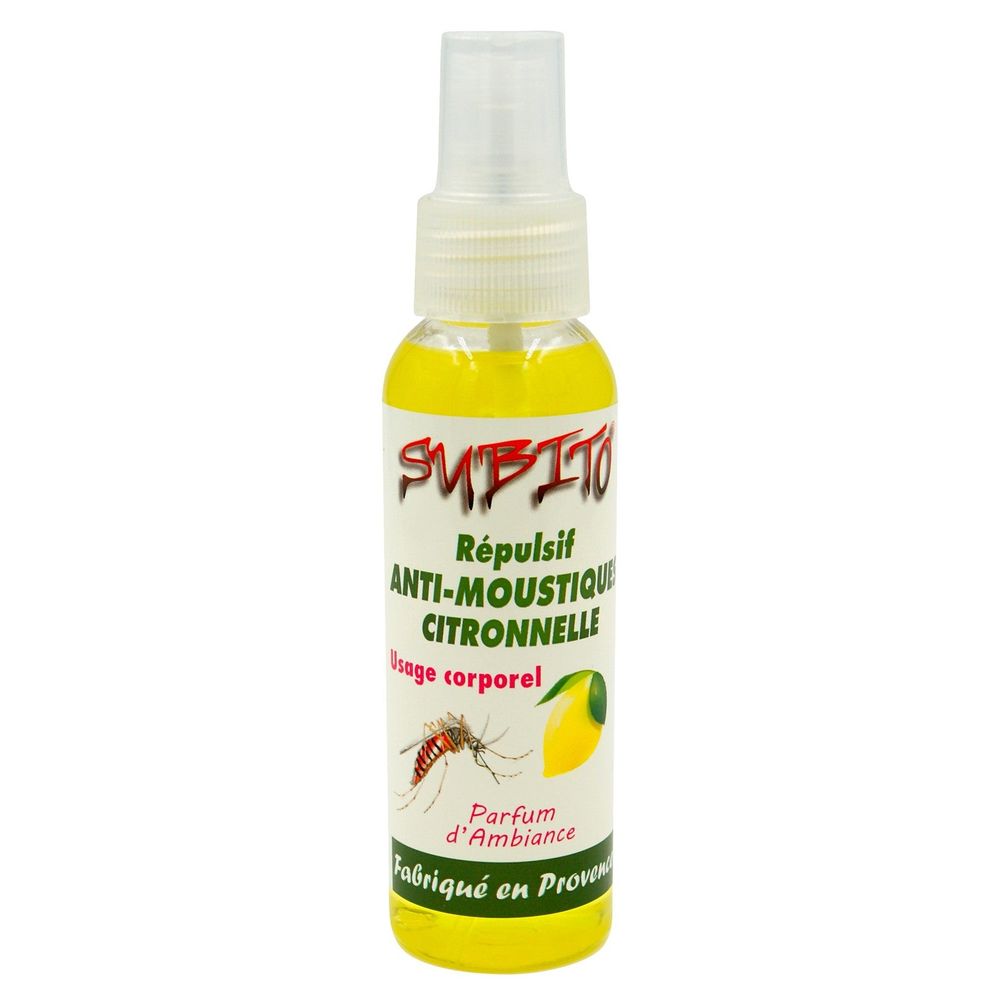 Spray anti-moustiques tigres citronnelle 100 ml – répulsif naturel subito