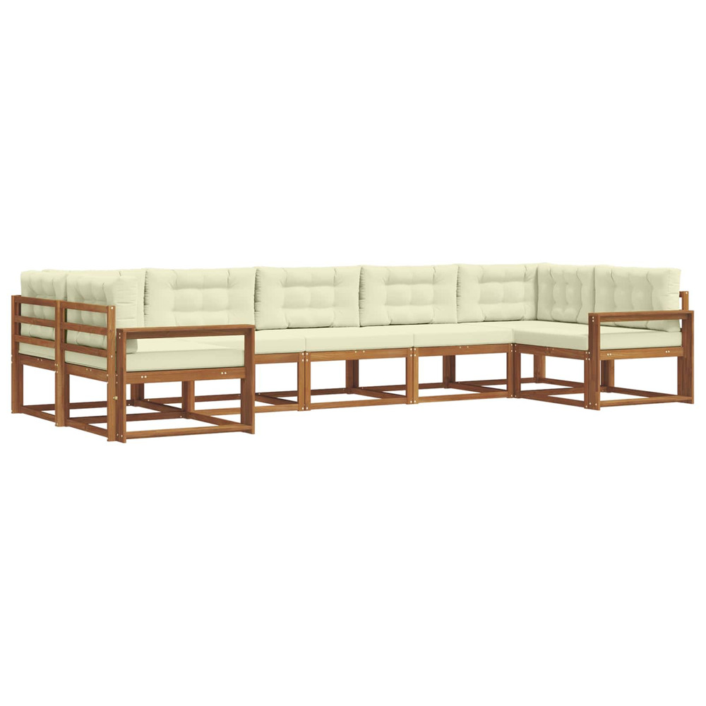 Ensemble de canapés d'extérieur 7 pcs naturel et crème