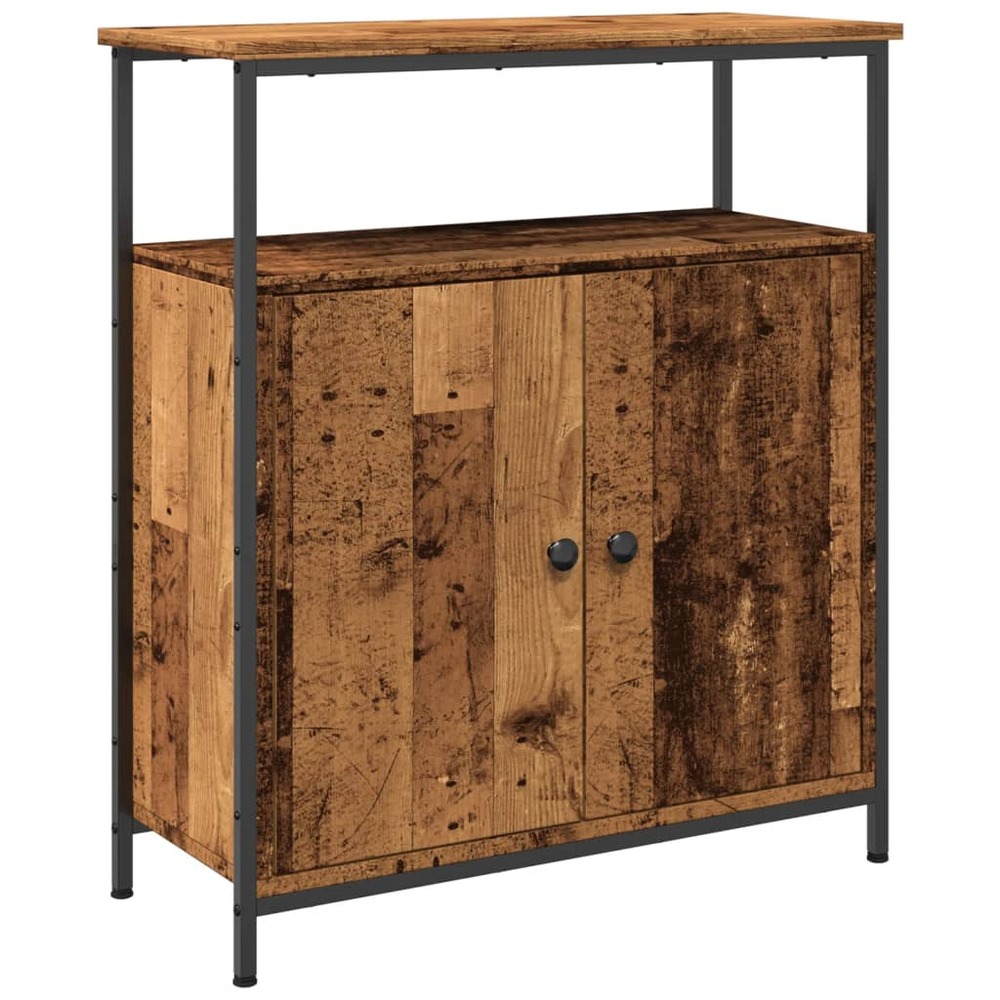 Buffet bahut commode armoire meuble de rangement organisateur cuisine salle de séjour salon vieux bois 70 x 30 x 80 cm bois d