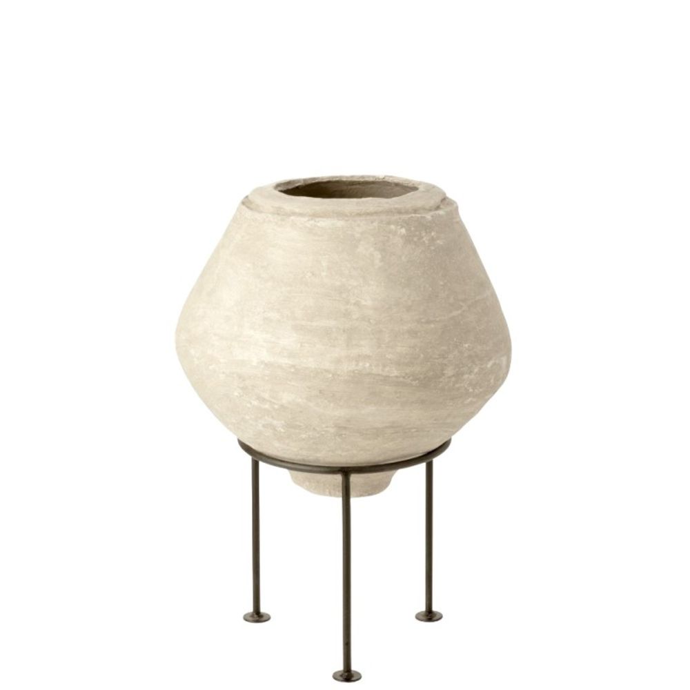 Pot sur pied en papier mâché blanc 53x53x55cm
