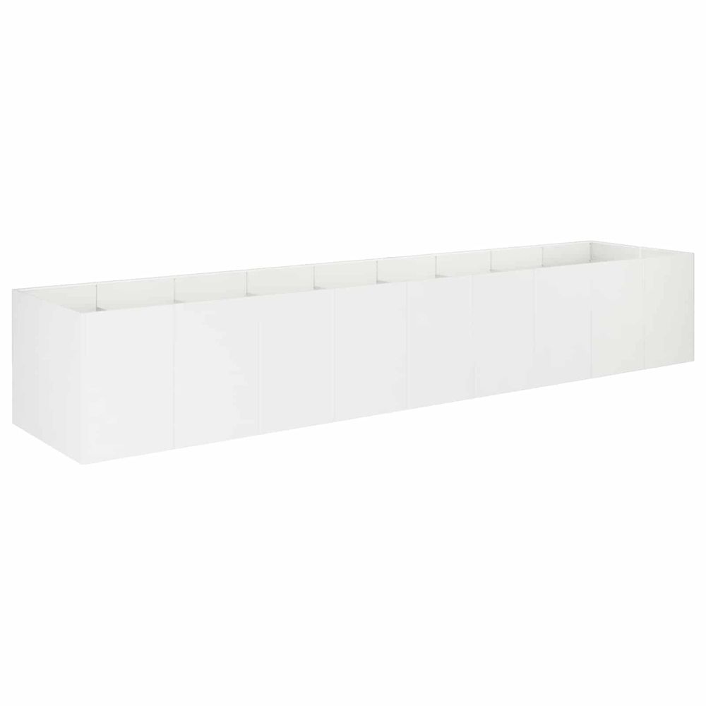 Cache-pot de jardin blanc 360 x 80 x 60 cm acier laminé à froid