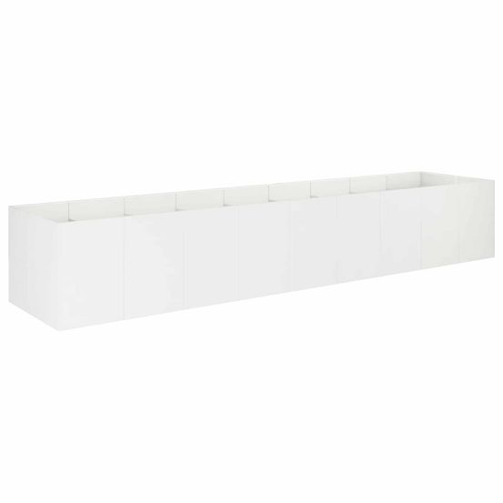 Cache-pot de jardin blanc 360 x 80 x 60 cm acier laminé à froid
