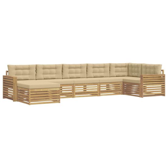 Ensemble de canapés d'extérieur 7 pc blanc et beige