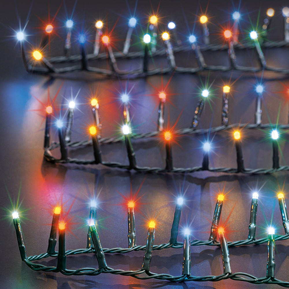 Guirlande lumineuse extérieur 12 m 500 led multicolore 8 jeux de lumière