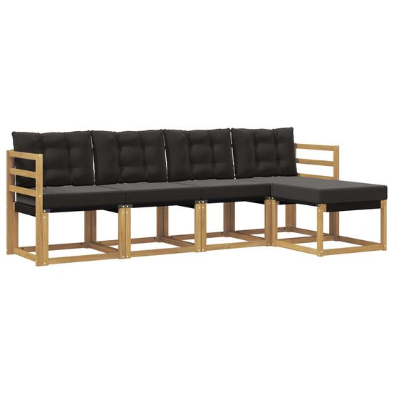 Ensemble de canapés d'extérieur 5 pc blanc et noir
