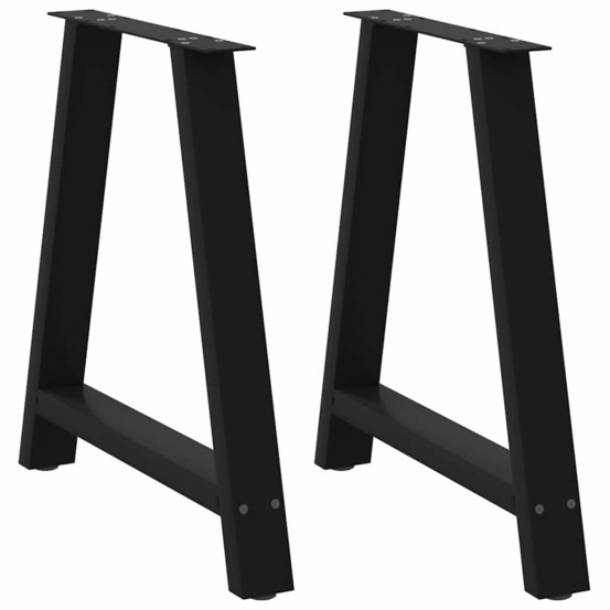 Pieds de table à manger en forme de a, 2 pièces, noir, 70 x (72-73) cm, acier