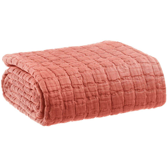 Plaid en coton swami 130 x 200 cm pêche